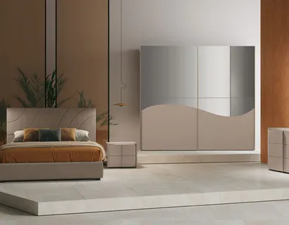Letto Ipsilon Curve con box contenitore di Adriatica