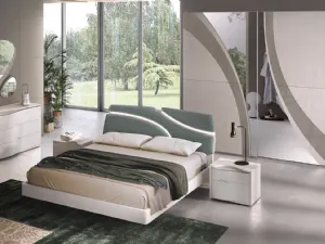 Letto Levante con Kit Led per testata imbottita rivestita similpelle visone di Corso 11
