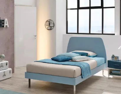 Letto a una piazza e mezza con testiera Cake in laccato opaco Cielo SC107 di Moretti Compact