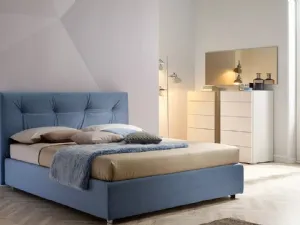 Letto in velluto con testiera imbottita e trapuntata SC220 di Moretti Compact