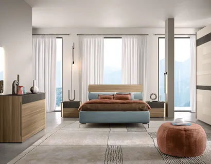 Letto Notte di Stelle 07 in melaminico e tessuto di Corso 11