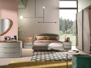 Letto Nuvola testiera con Cuscino imbottito e struttura Rovere Visone di Corso 11