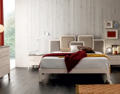 Letto di design in legno con testiera imbottita Nuvola di Modo 10