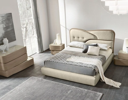 Letto in ecopelle con contenitore Ola di Adriatica