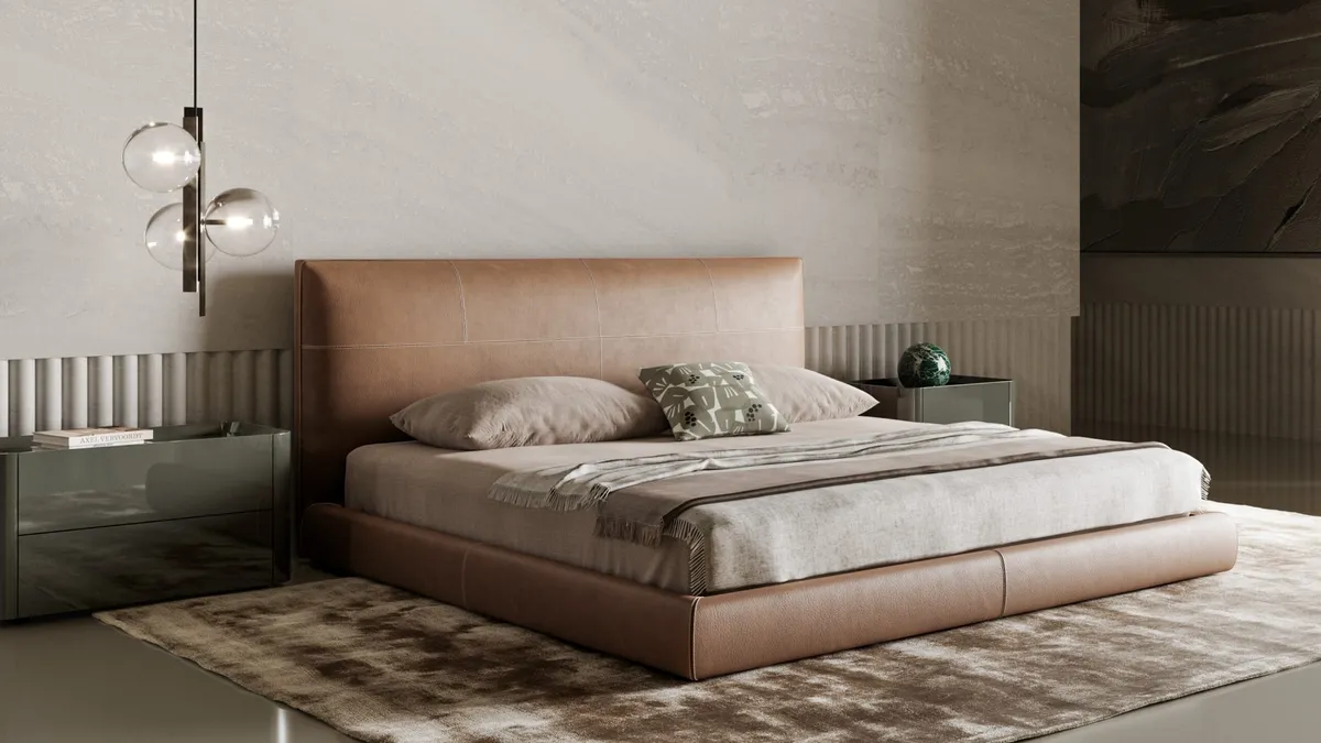 Letto in pelle Oris di Bonaldo