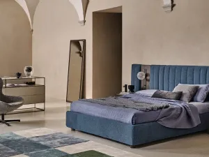 Letto in tessuto con testiera imbottita modulabile Otello di Ditre Italia