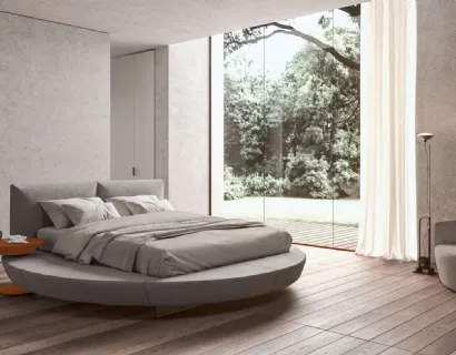 Letto di design circolare in pelle Zero di Presotto