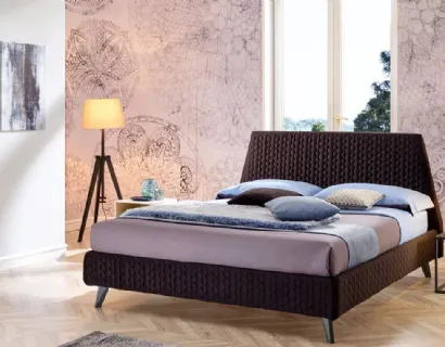 Letto matrimoniale in tessuto con testiera trapuntata SC215 di Moretti Compact