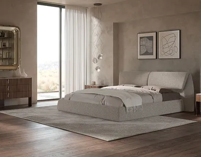 Letto Simon in tessuto imbottito di Cattelan Italia