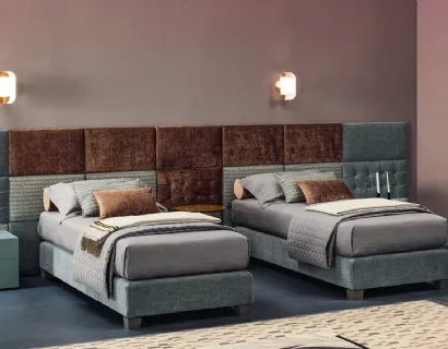 Letto singolo con sistema Boiserie Marlene di Twils