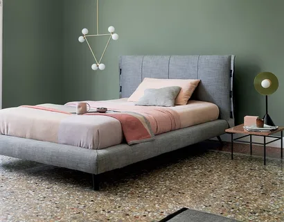 Letto singolo in tessuto imbottito Cuff di Bonaldo