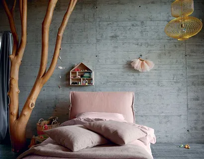 Letto singolo in tessuto con testiera Louise Bontempi di Letti Design