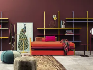 Letto Singolo Camaleo in tessuto con letto estraibile di Twils