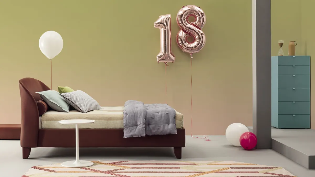 Letto Singolo in tessuto con testiera avvolgente Carnaby di Twils