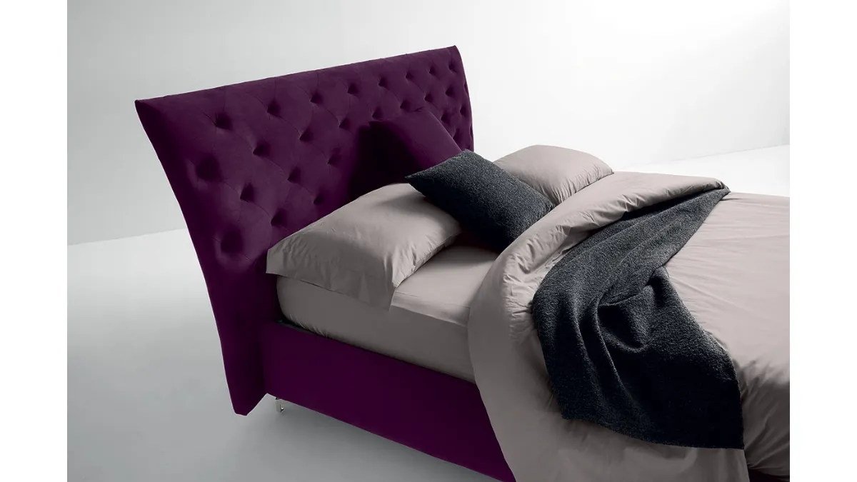 Letto singolo in tessuto con testiera Duke di Bontempi Letti Design