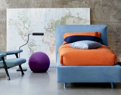 Letto singolo con testiera Kuna di Bontempi Letti Design
