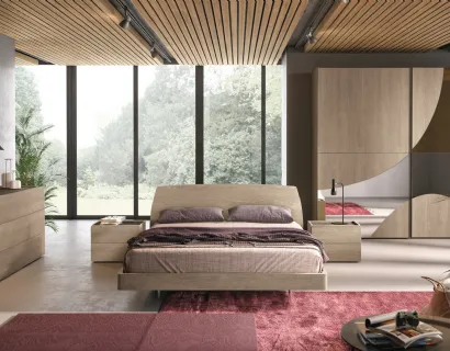 Letto Sipario materia Rovere Natura per testata e ring non imbottito di Corso 11