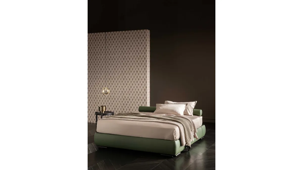 Letto Soul Sommier in pelle con contenitore di Altrenotti