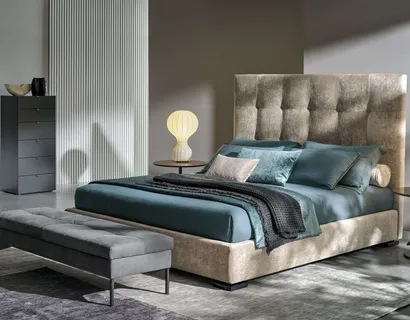 Letto con testiera Max Capitonné Alto di Twils