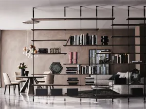 Libreria divisoria in acciaio e legno Airport di Cattelan Italia