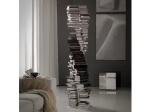 Libreria di design Dna a colonna con tredici ripiani in acciaio verniciato di Cattelan 