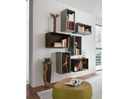Libreria Lampo L6C07 in laccato opaco di Sangiacomo