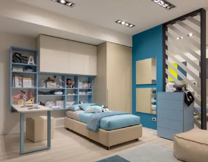 Libreria sospesa in laccato opaco Cielo MC030 di Moretti Compact
