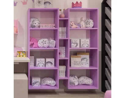 Libreria sospesa in laccato lilla MC034 di Moretti Compact