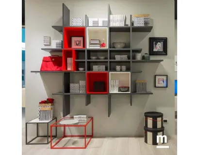 Libreria in laccato opaco Flexa MC045 di Moretti Compact