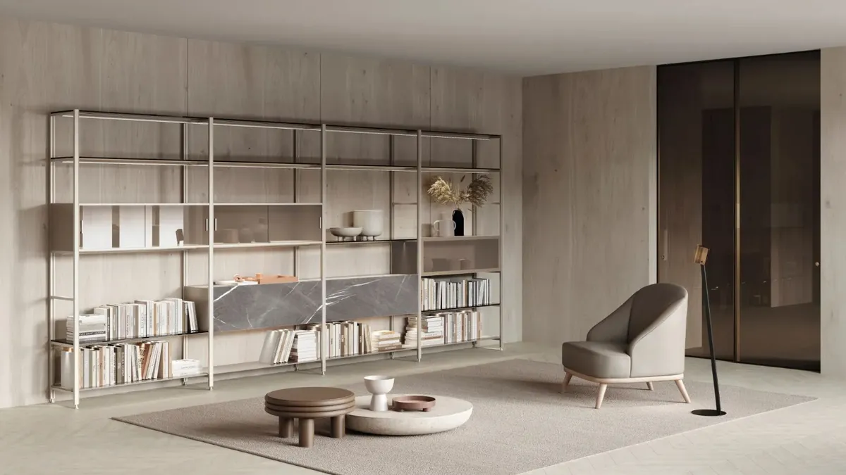 Libreria Mida a muro di Doal