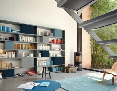 Libreria Modo M6C86 in laccato opaco di Sangiacomo