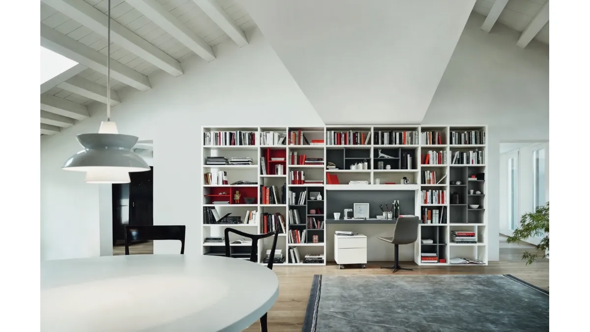 Libreria Modo M6C89 in laccato opaco di Sangiacomo