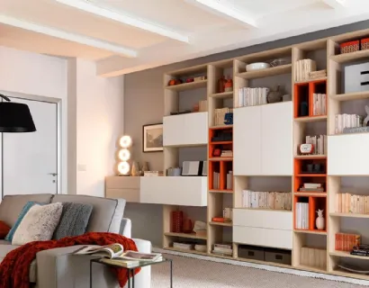Libreria in melaminico larice e frassino LV117 di Moretti Compact