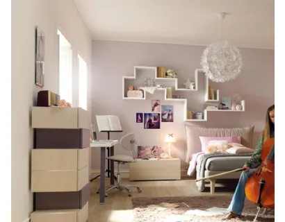 Libreria sospesa in laccato bianco YC306 Moretti Compact