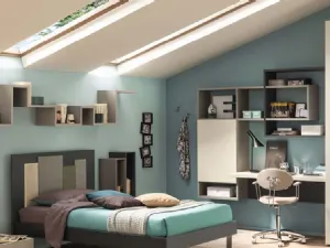 Libreria in melaminico e  laccato YC317 di Moretti Compact