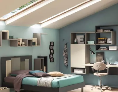 Libreria in melaminico e  laccato YC317 di Moretti Compact