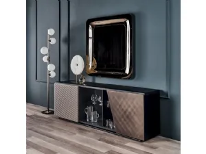 Madia Aston in legno con dettagli in pelle di Cattelan Italia