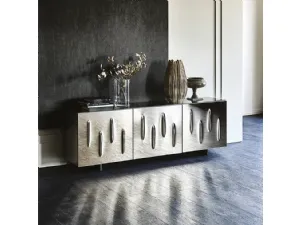 Madia in legno con ante bombate in cristallo specchiato bronzo Carnaby di Cattelan Italia