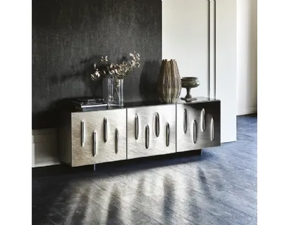 Madia in legno con ante bombate in cristallo specchiato bronzo Carnaby di Cattelan Italia