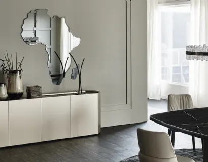 Madia in legno laccato e piano in cristallo Chelsea di Cattelan Italia