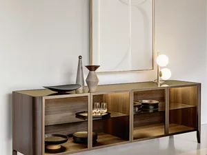 Madia Cross in rovere con ante in vetro di Riflessi