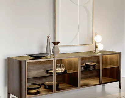 Madia Cross in rovere con ante in vetro di Riflessi
