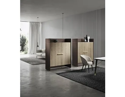 Madia Alta Etre in legno e laccato opaco con particolari metallici di Presotto