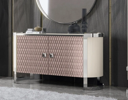 Madia Kursaal in laccato lucido e tessuto trapuntato di Adriatica