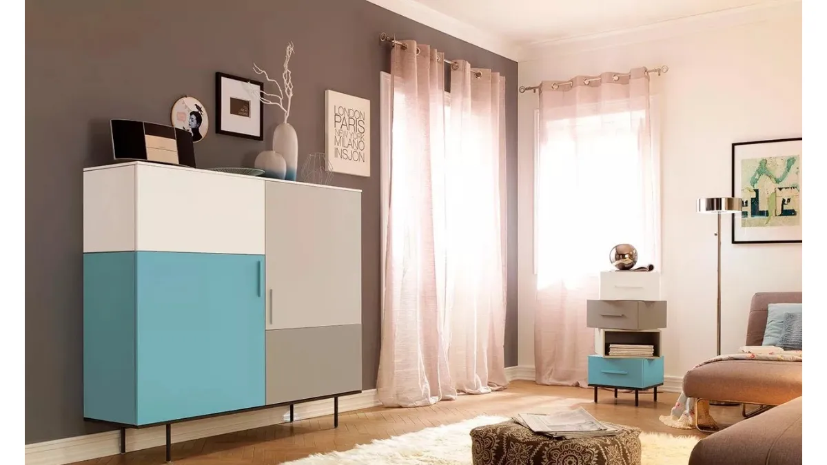 Madia di design quadrata LV205 di Moretti Compact