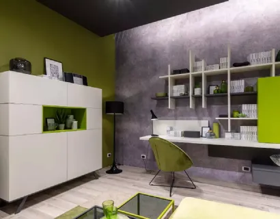 Madia Alta in laminato con wallbox a giorno laccato LV210 di Moretti Compact