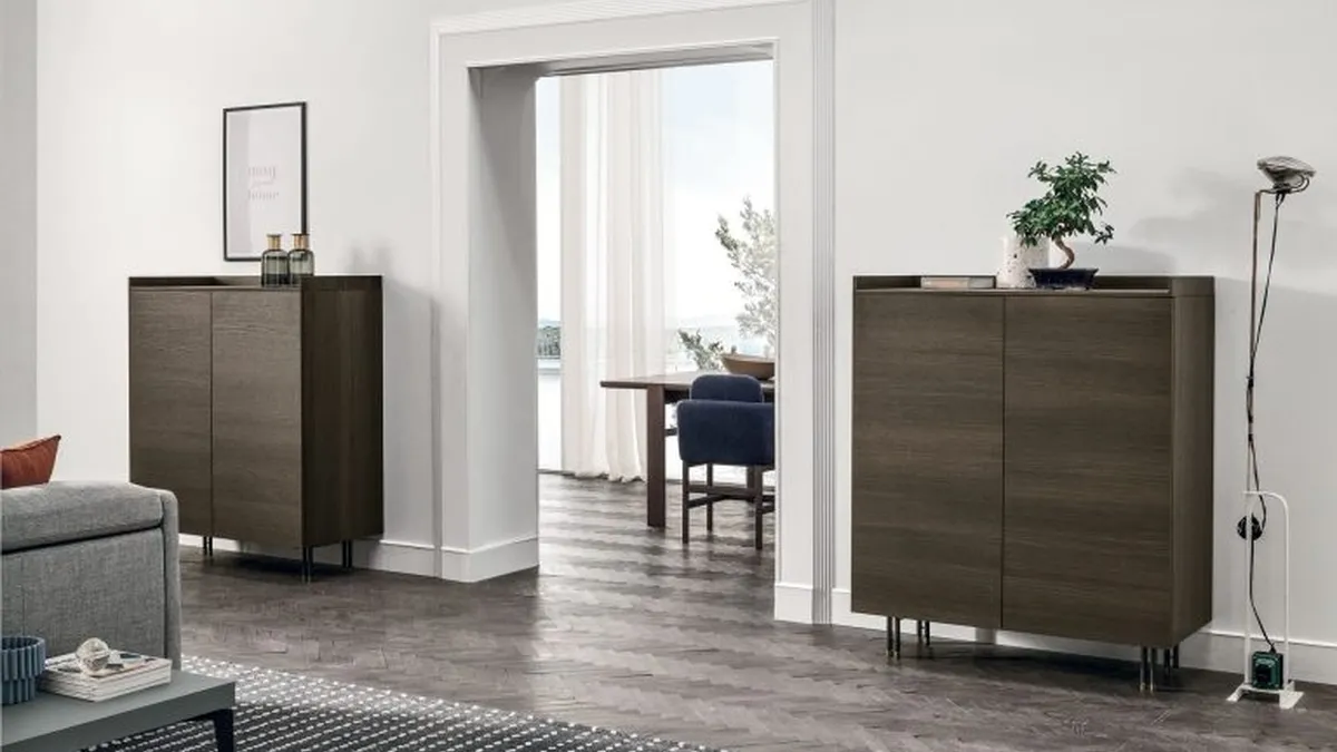 Madia Verticale Sir S05 in materico rovere moka di Tomasella