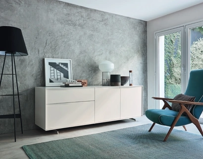 Madia Vela 02 in laccato Magnolia di Sangiacomo