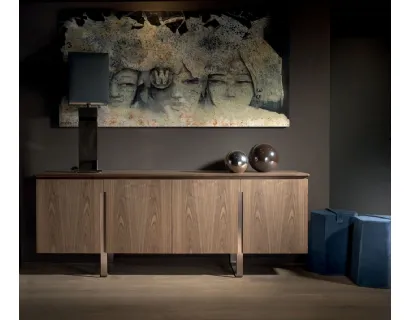 Madia Leonardo L413N in legno di Noce massello con gambe in metallo di Arte Brotto