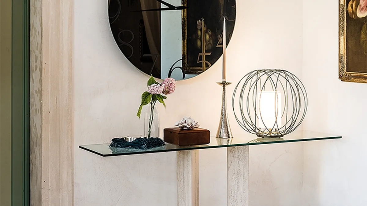 Consolle Diapason con top in cristallo di Cattelan Italia